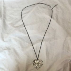 Statement heart necklace in silver
